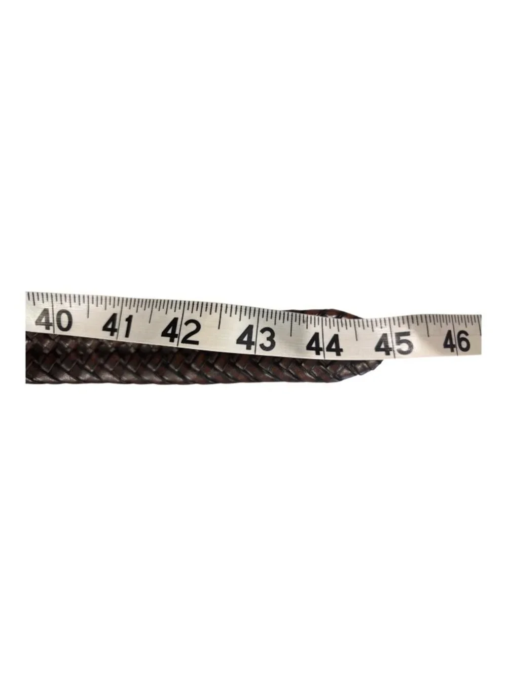Dockers Braided Leather Belt Brown Woven Brass Buckle Men’s Size 38 Quiet Luxury
